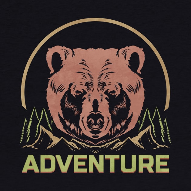 Grizzly Bear Adventure Camping Hiking Nature by SinBle